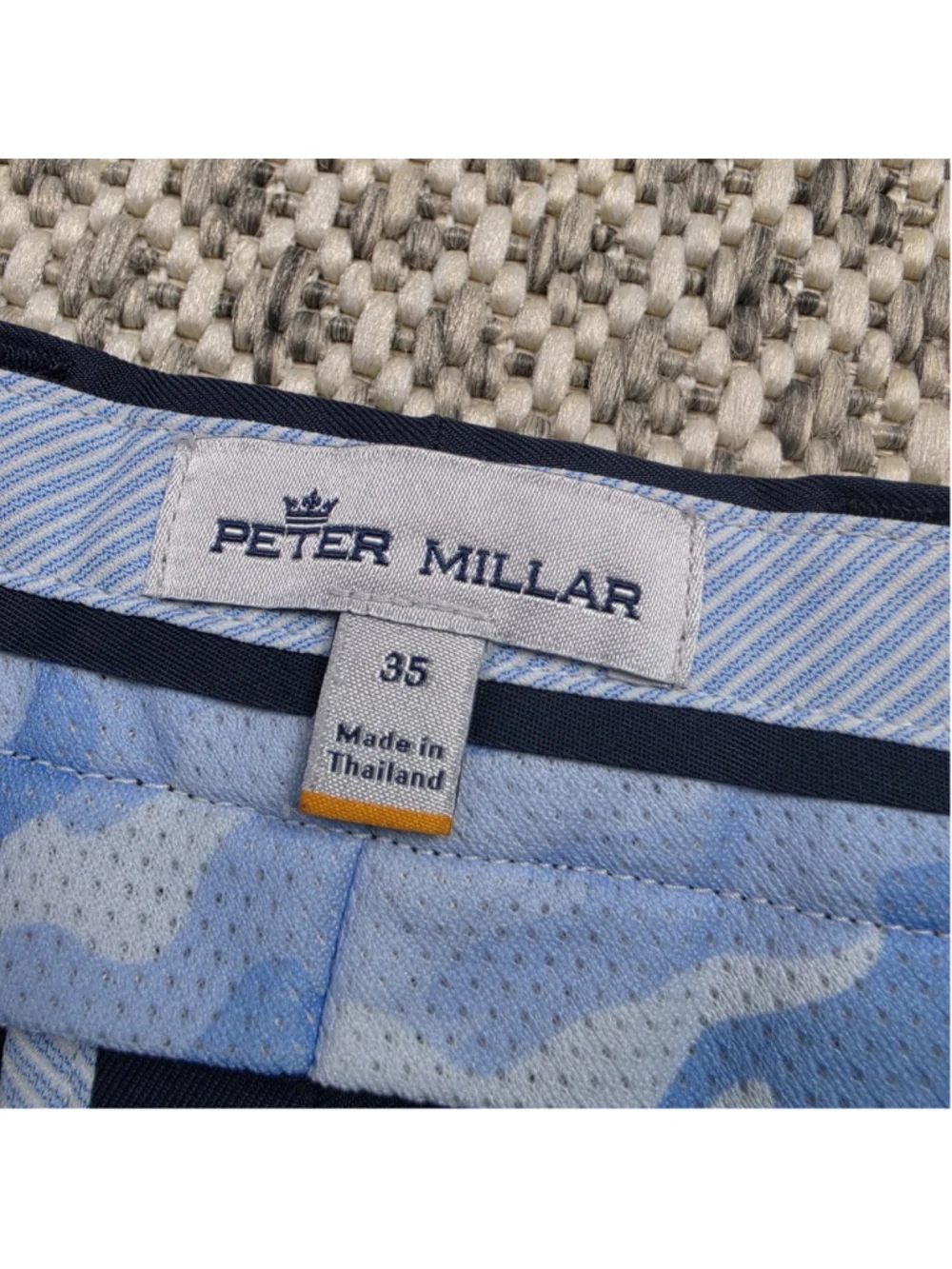 Peter Millar Men’s 35 Navy Blue Performance Golf Shorts Flat Front Stretch